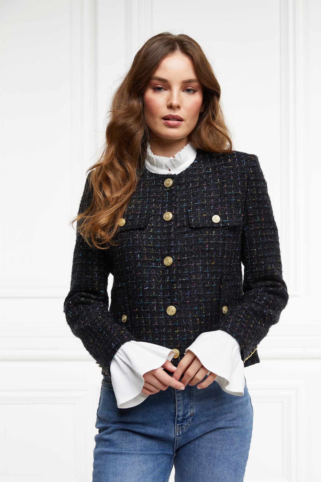 Chelsea Jacket (Black Rainbow Sparkle Tweed)