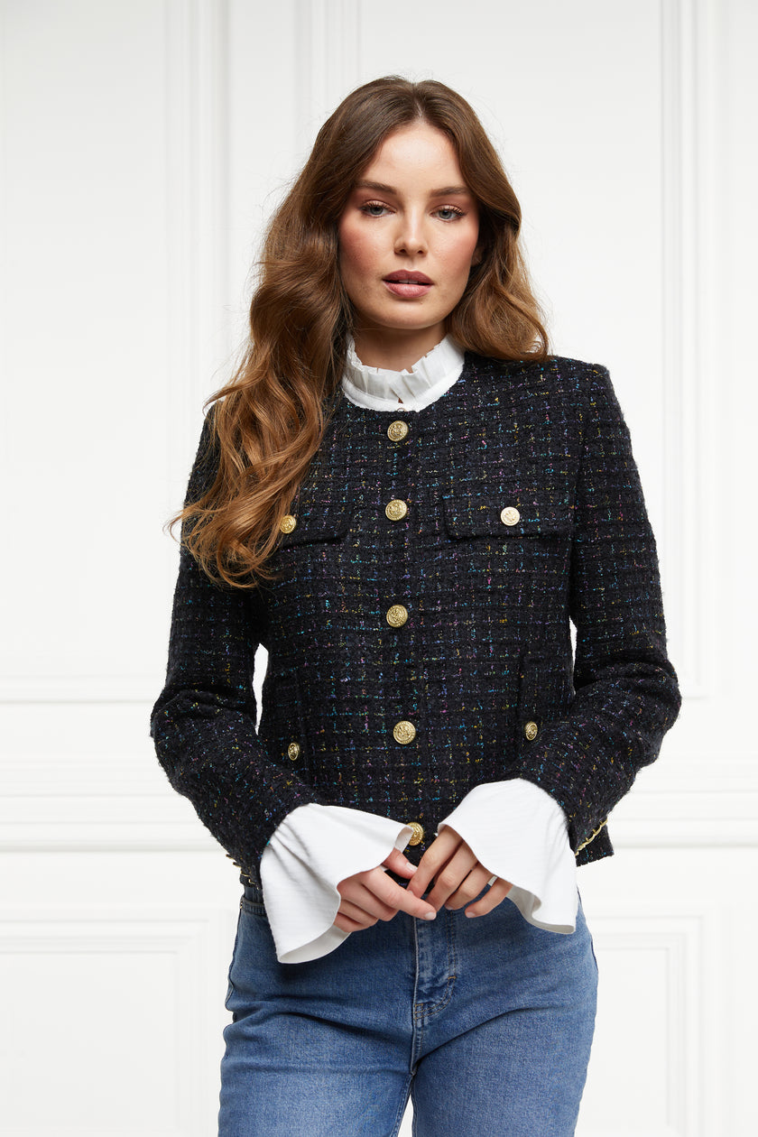 Chelsea Jacket (Black Rainbow Sparkle Tweed)