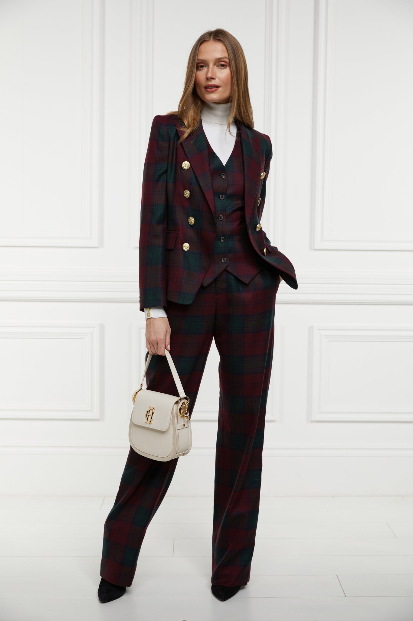 Hampton Waistcoat (Mulberry Tartan)