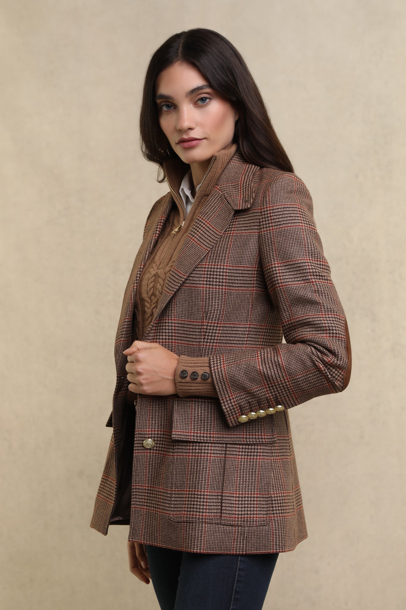 Paddington Blazer (Clarence Check Merlot)