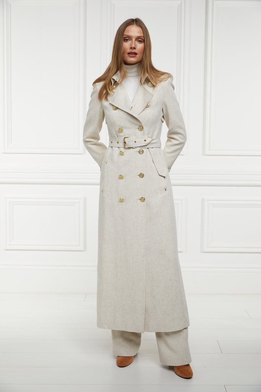 Full Length Marlborough Trench Coat (Natural Linen)