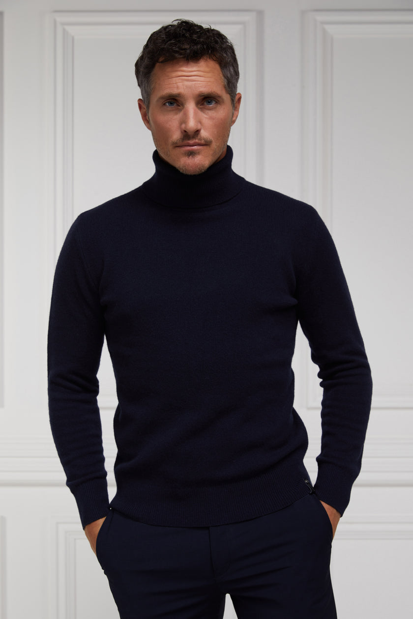 Byron Roll Neck Knit (Navy)