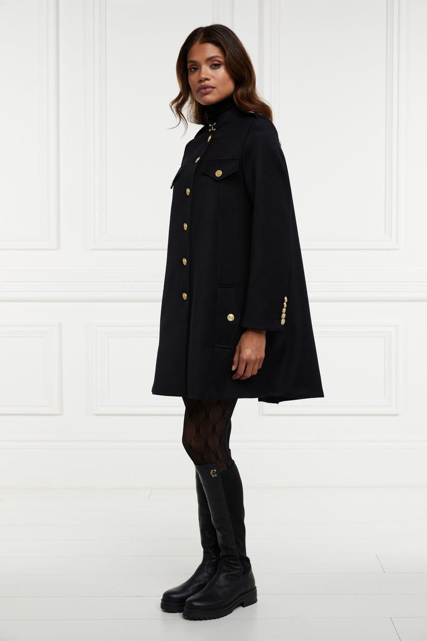 Highbury Cape Coat (Black Twill)