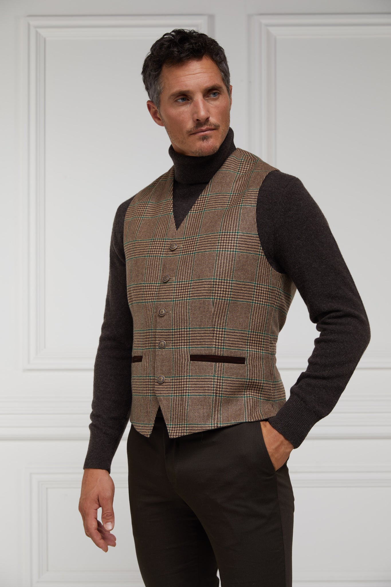 St James Waistcoat (Clarence Check Forest)