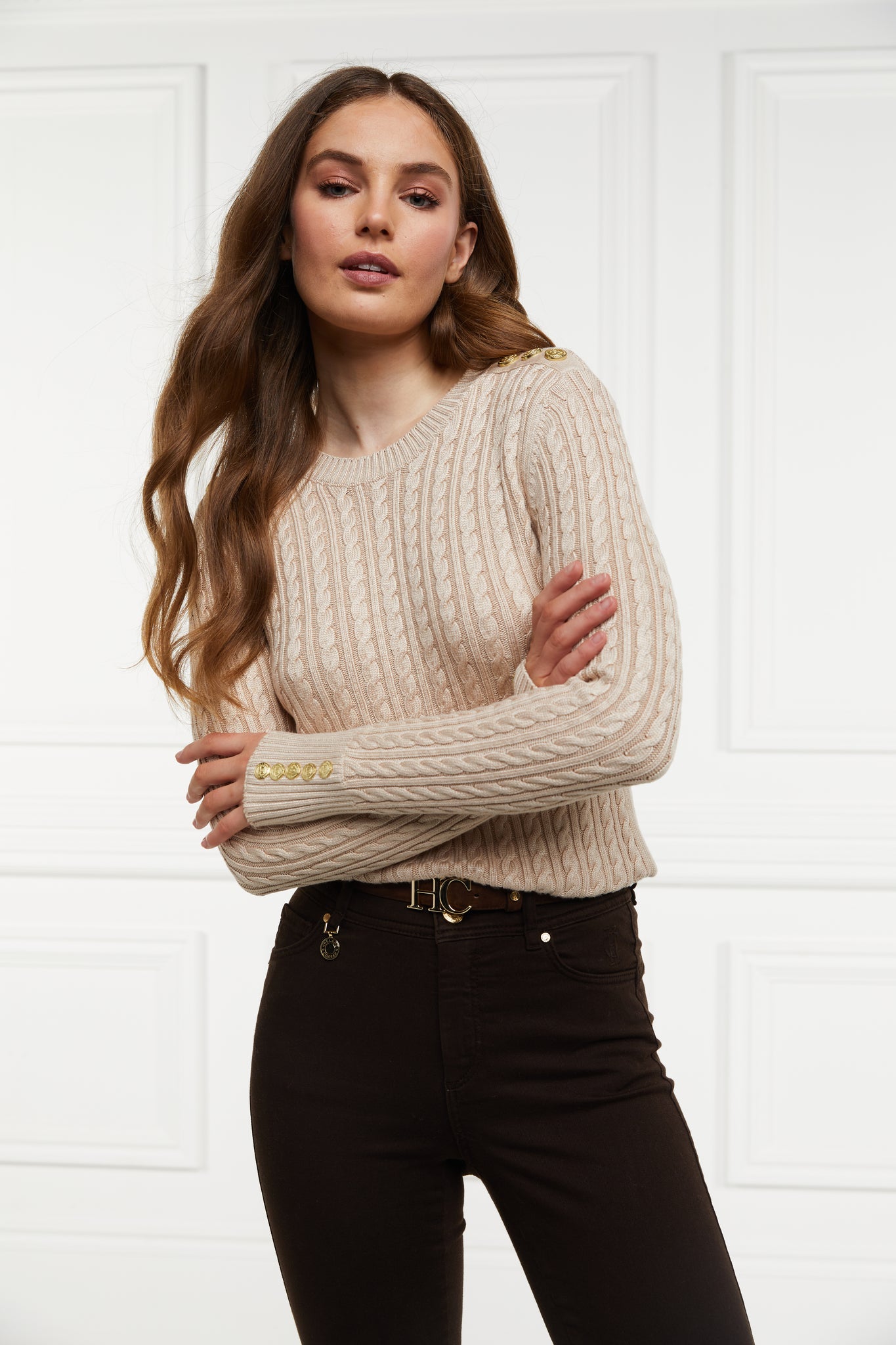 Seattle Cable Crew Knit (Oatmeal)