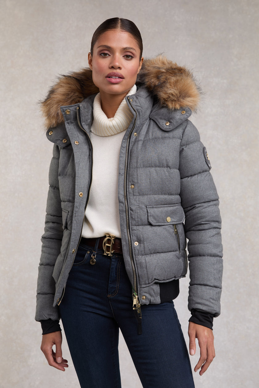 Cervinia Puffer (Light Grey Tweed)