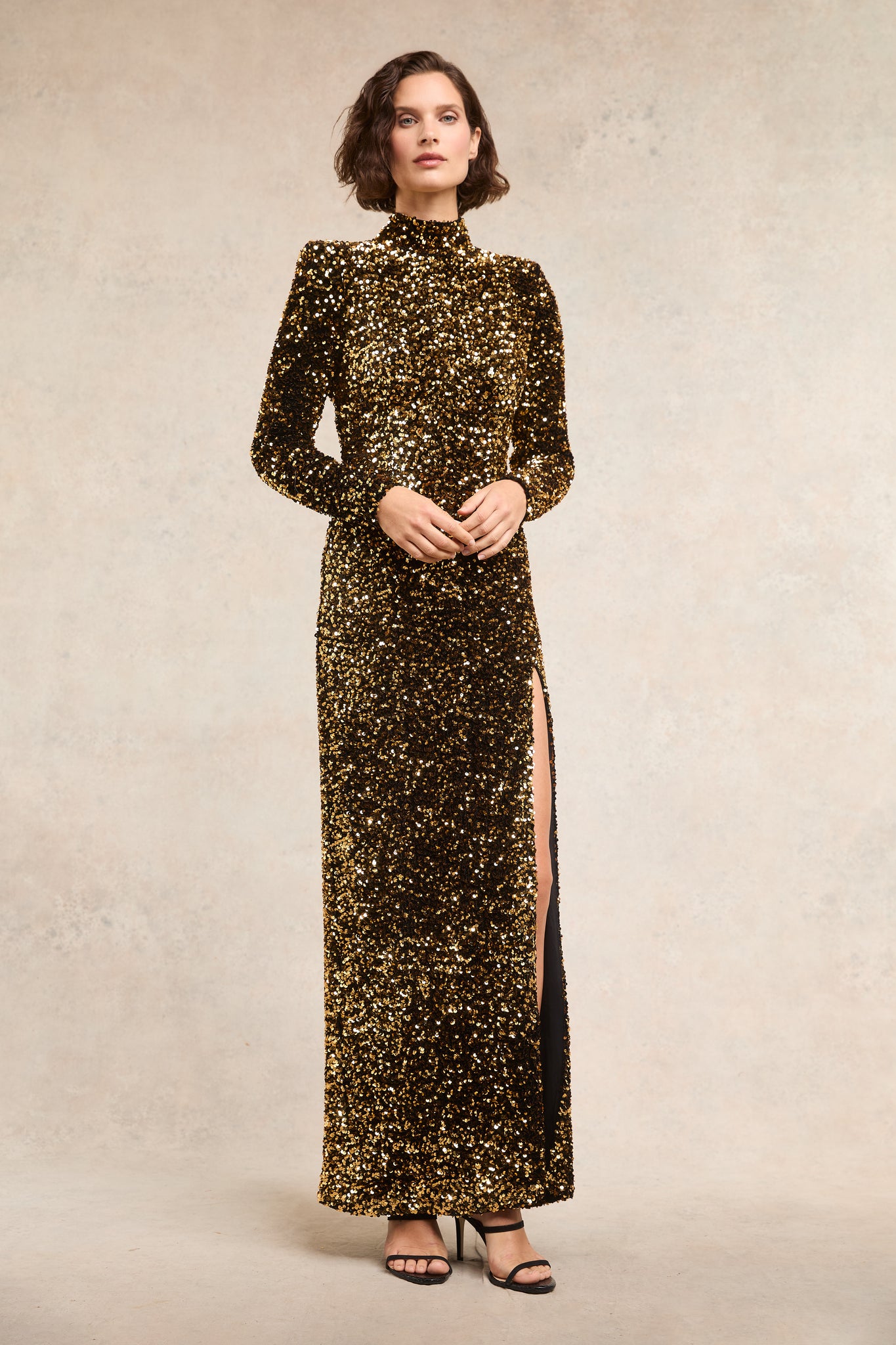 Victoria Sequin Maxi Dress (Gold Sequin)