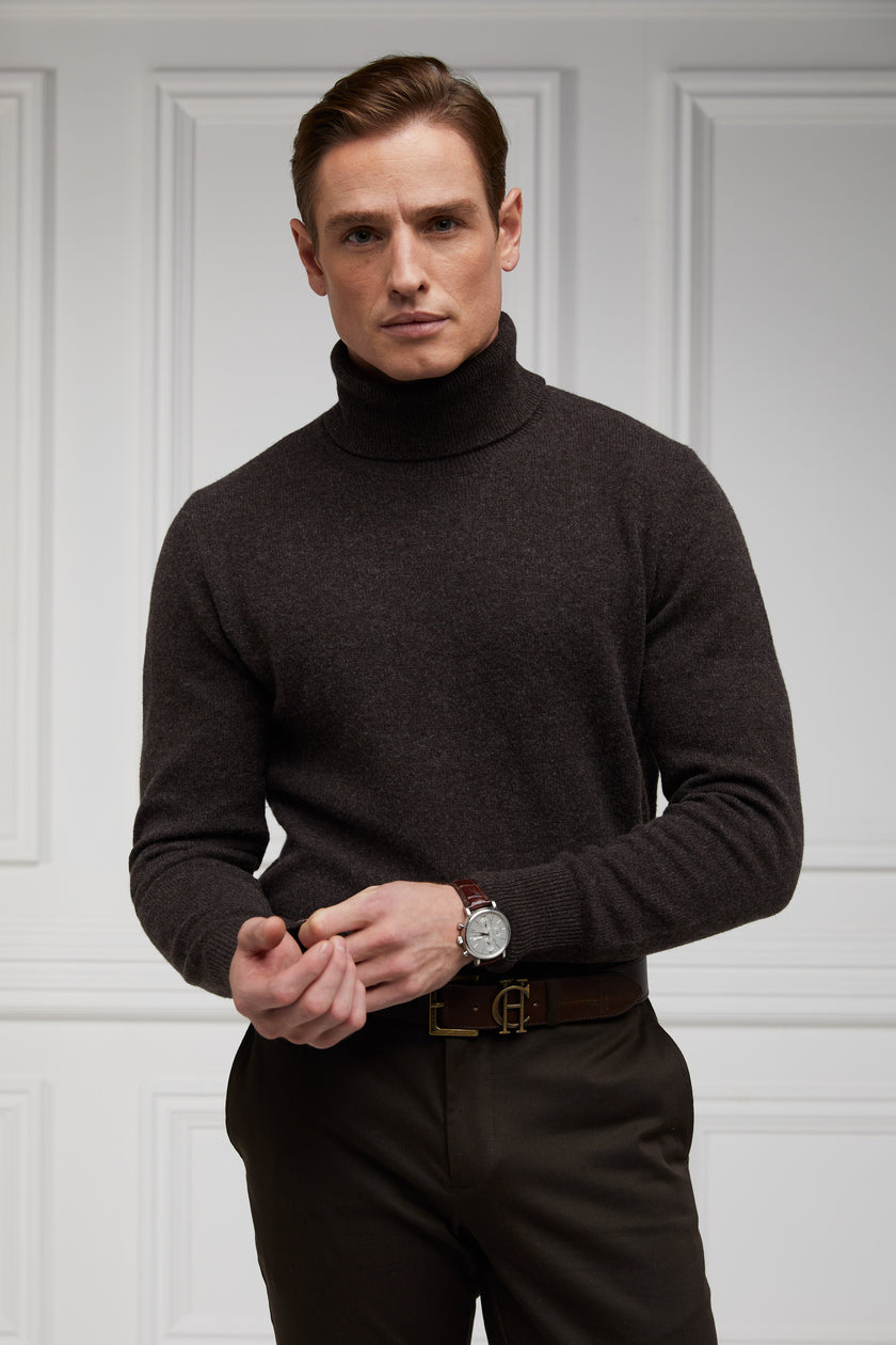 Byron Roll Neck Knit (Chocolate)