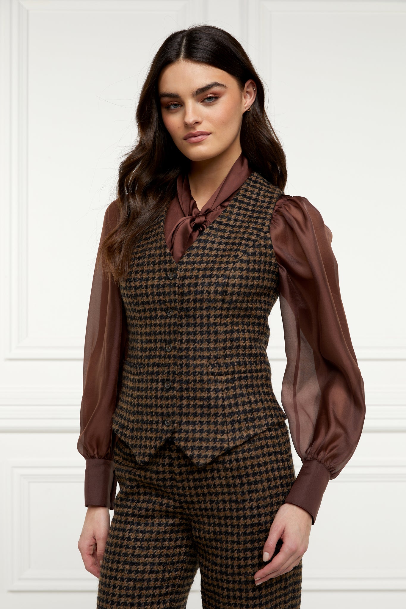 Hampton Waistcoat (Chocolate Houndstooth)