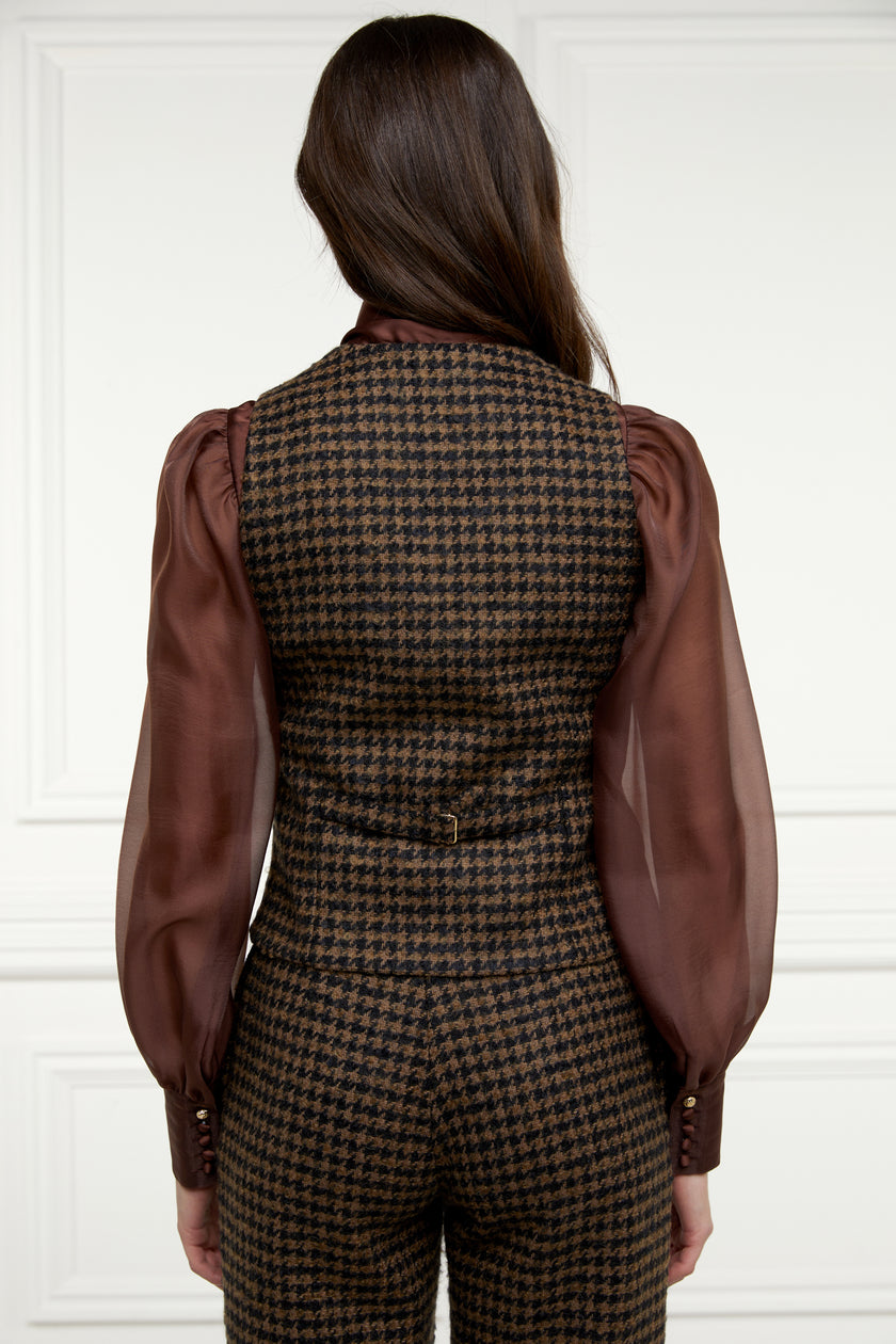 Hampton Waistcoat (Chocolate Houndstooth)