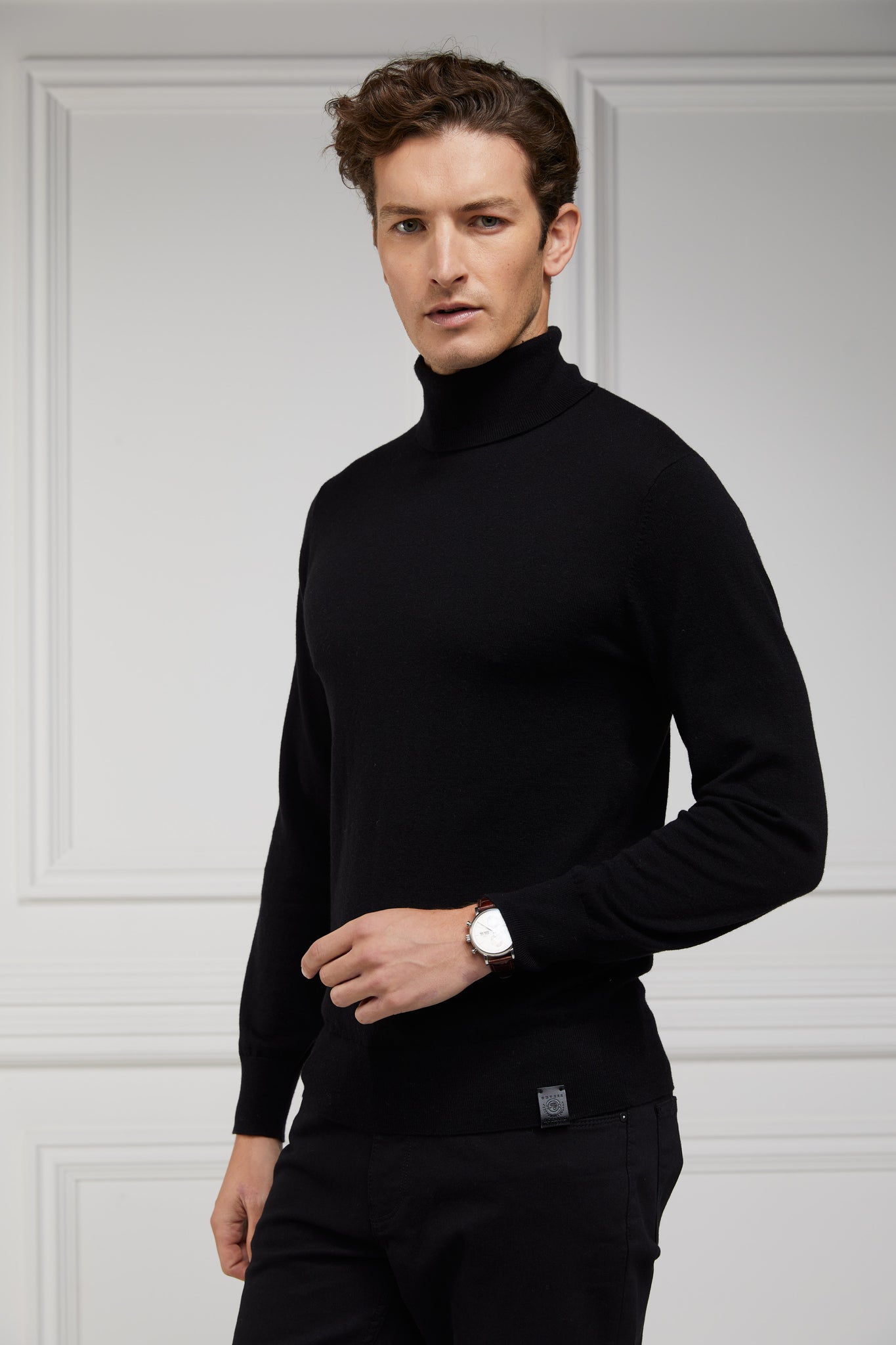 Fine Roll Neck Knit (Black)