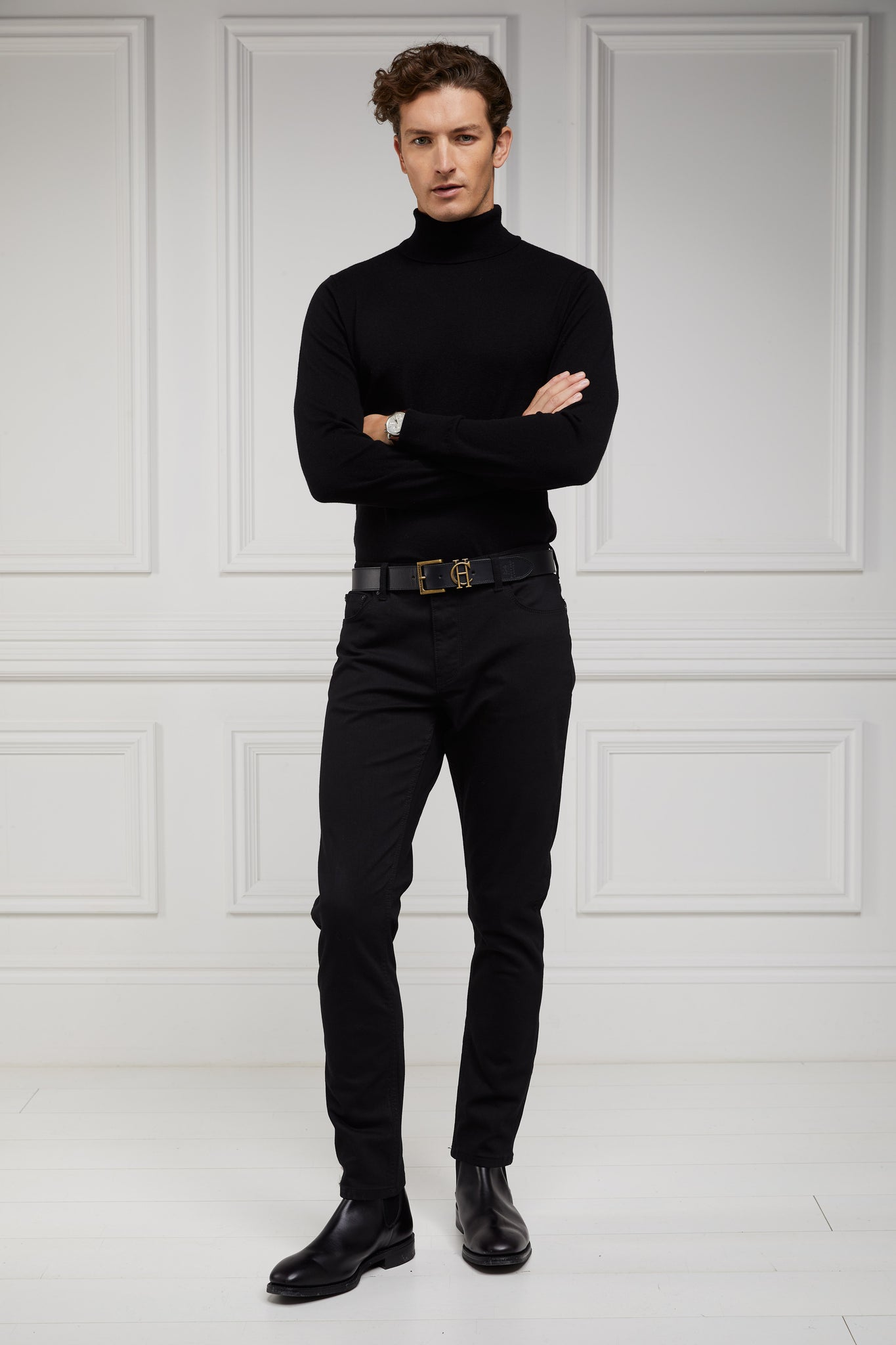 Fine Roll Neck Knit (Black)