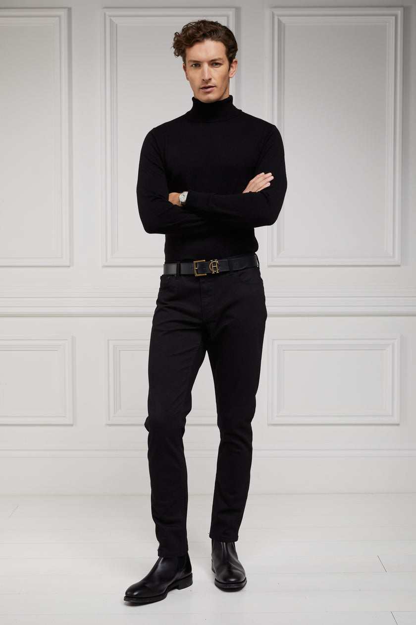 Fine Roll Neck Knit (Black)