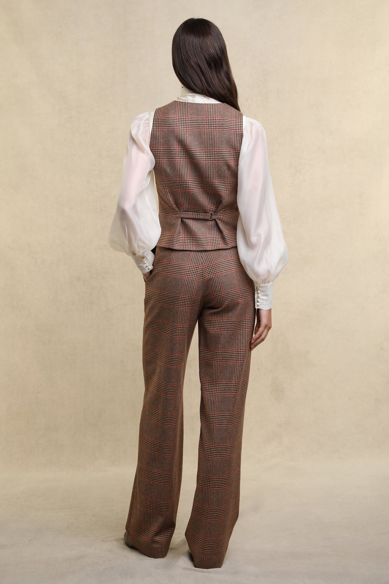 Hampton Waistcoat (Clarence Check Merlot)