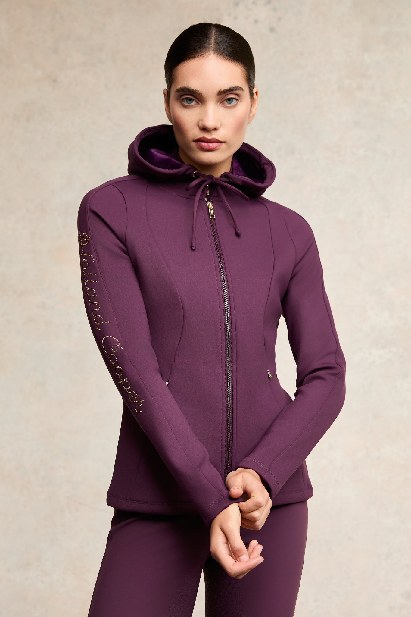 Crystal Zip Hoodie (Aubergine)