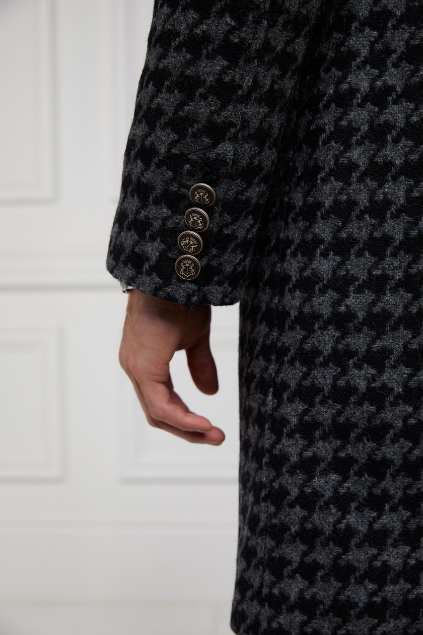 The Cheltenham Coat (Large Scale Charcoal Houndstooth)