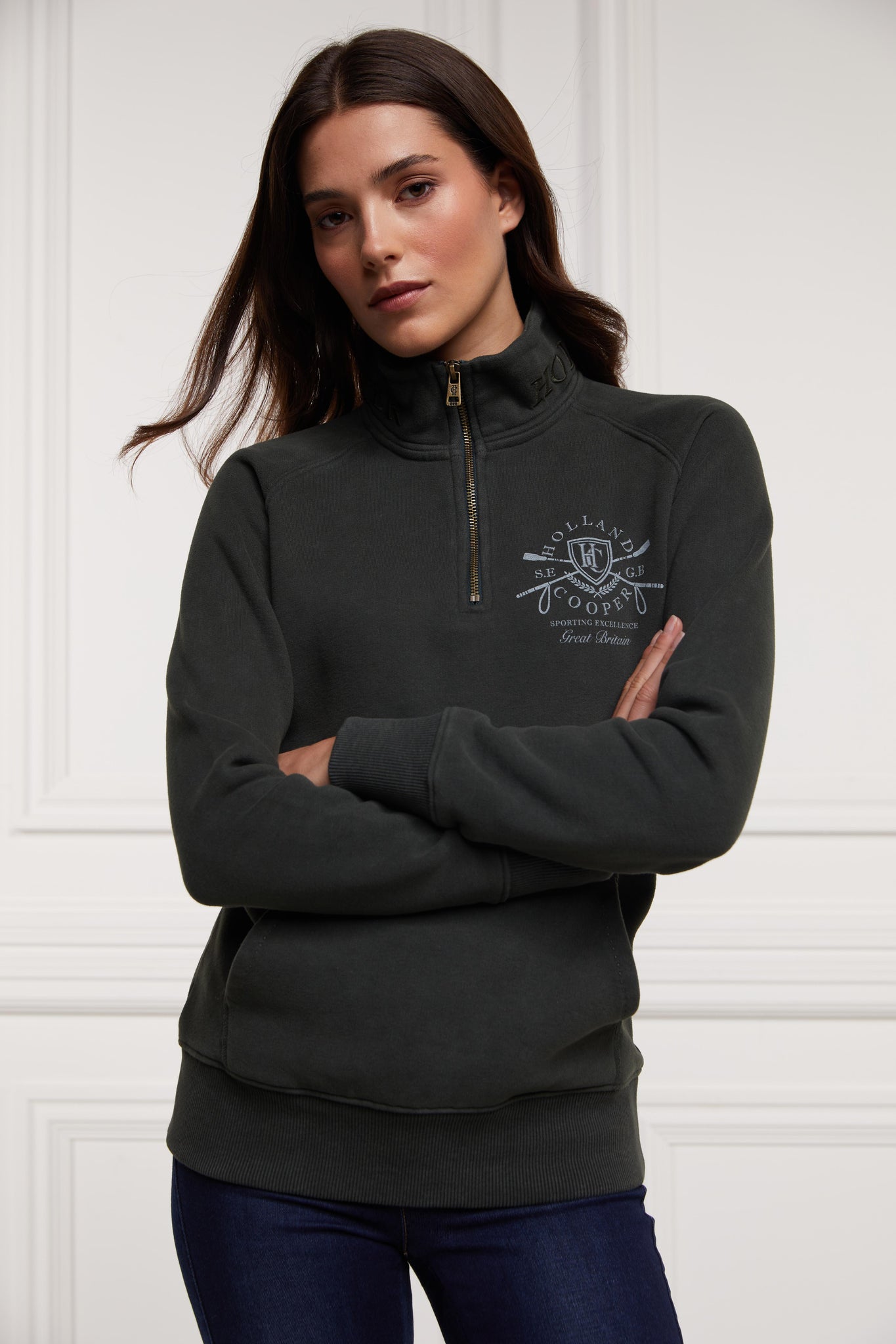 Crest Zip Henley (Racing Green)