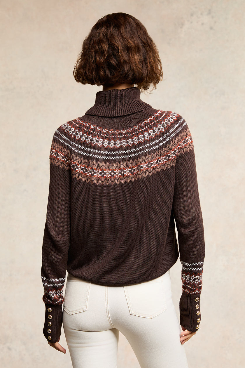 Whistler Roll Neck Knit (Chocolate)