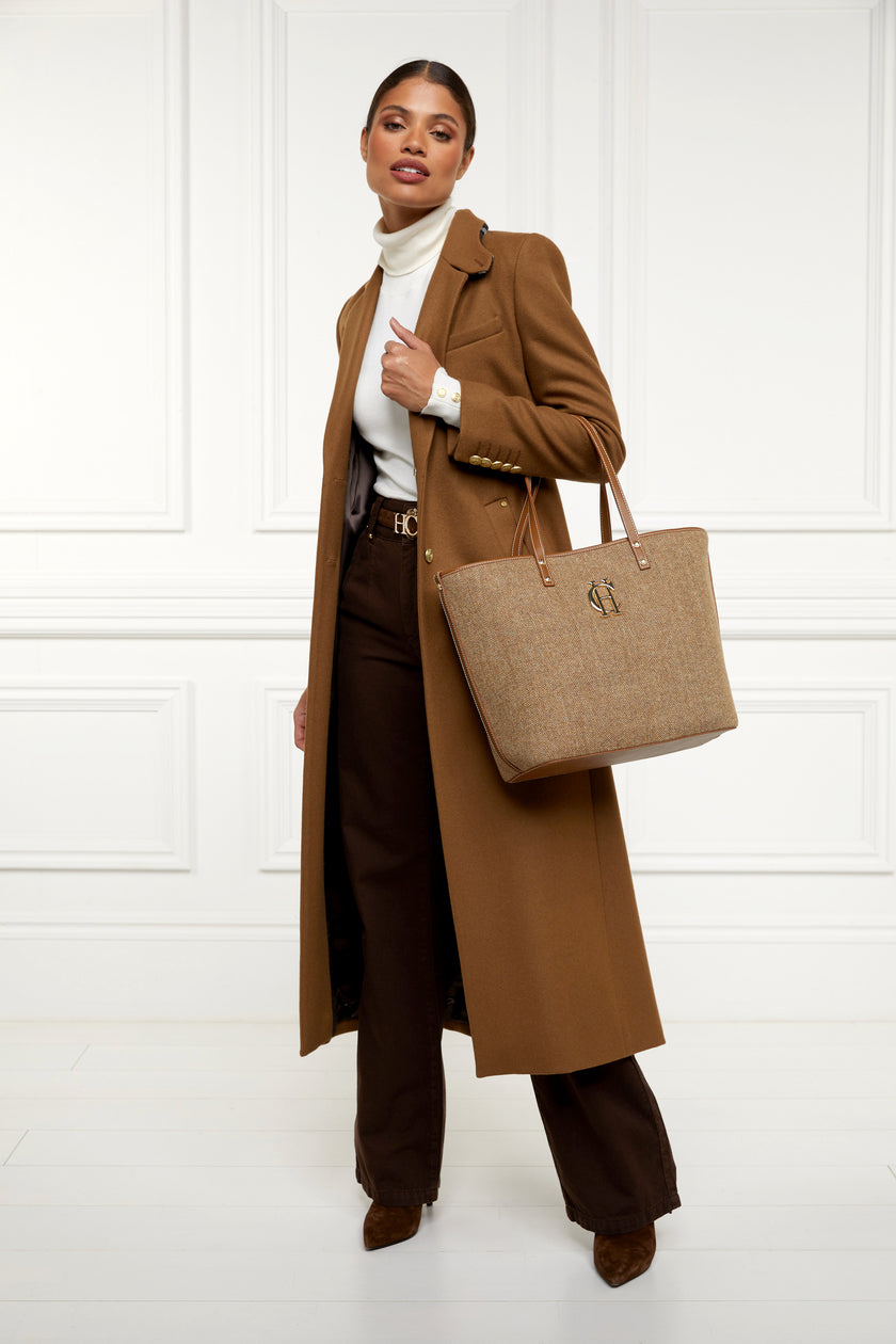 Kensington Tote Bag (Tan Herringbone)