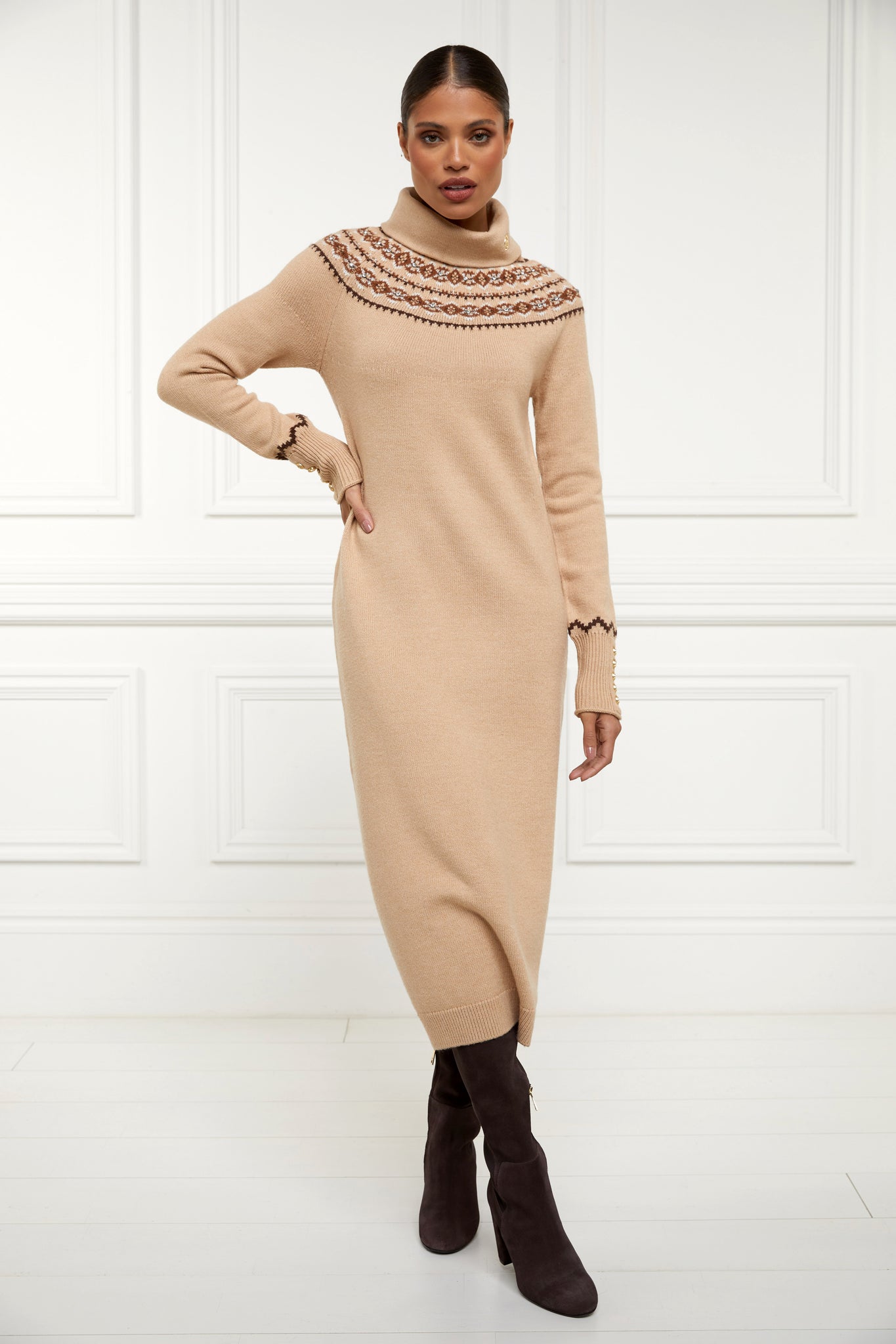 Jennifer Midi Knit Dress (Camel)