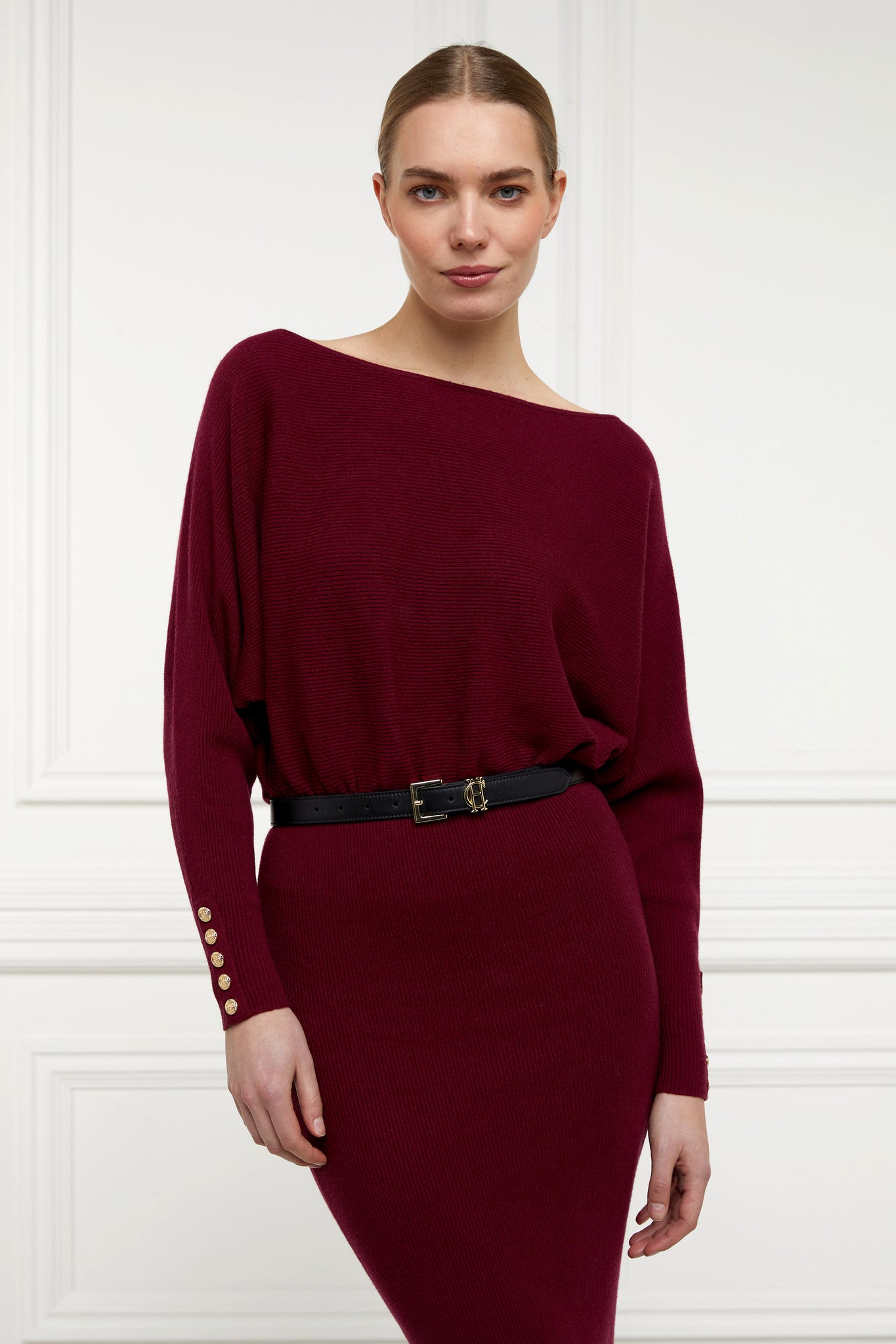 Leyla Knitted Dress (Wine)