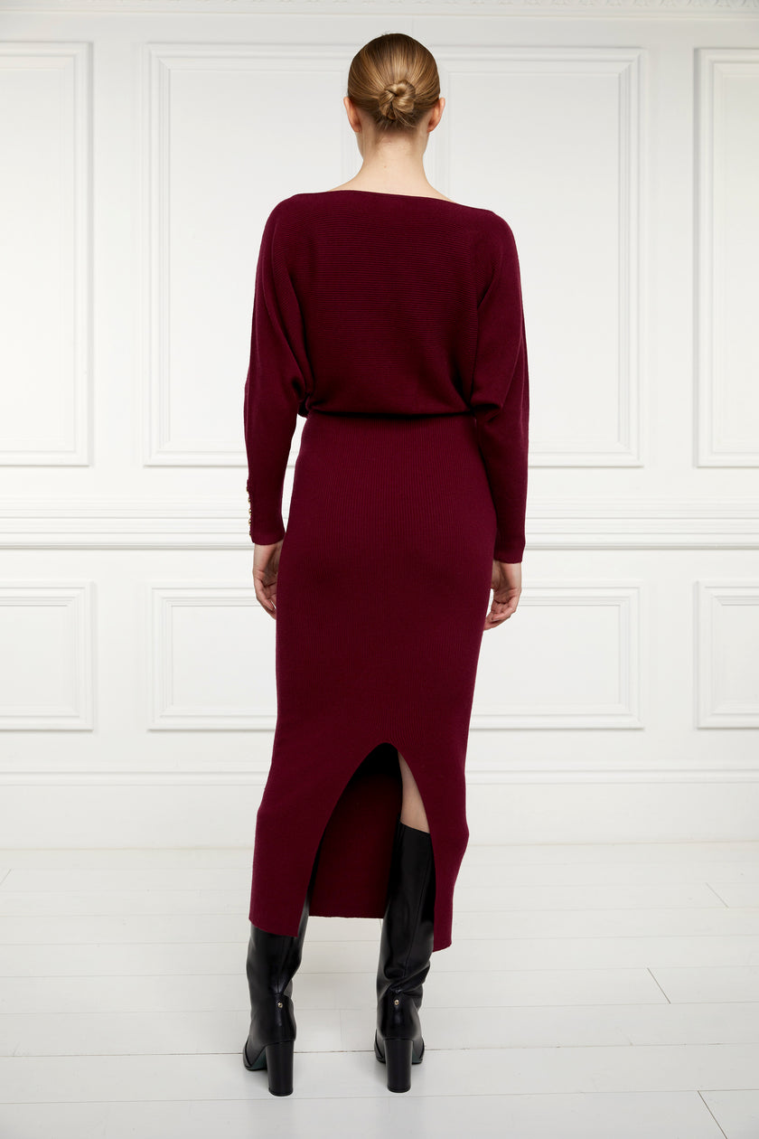 Leyla Knitted Dress (Wine)