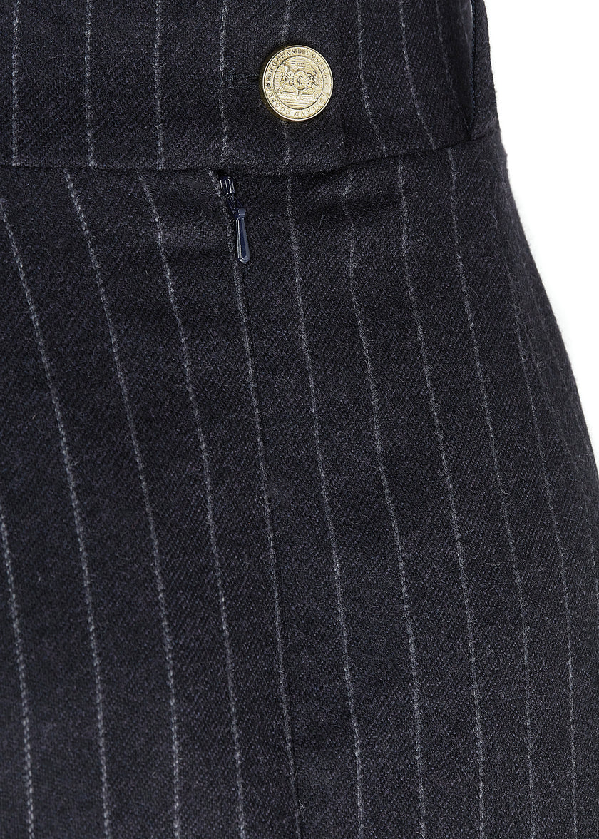 Mayfair Pencil Skirt (Charcoal Pinstripe)