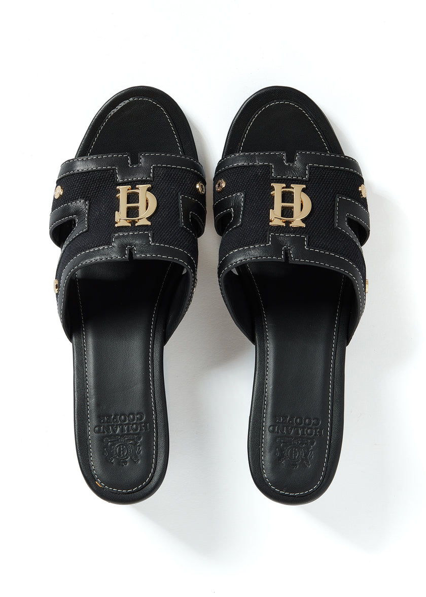 Monogram Mule (Black Canvas)