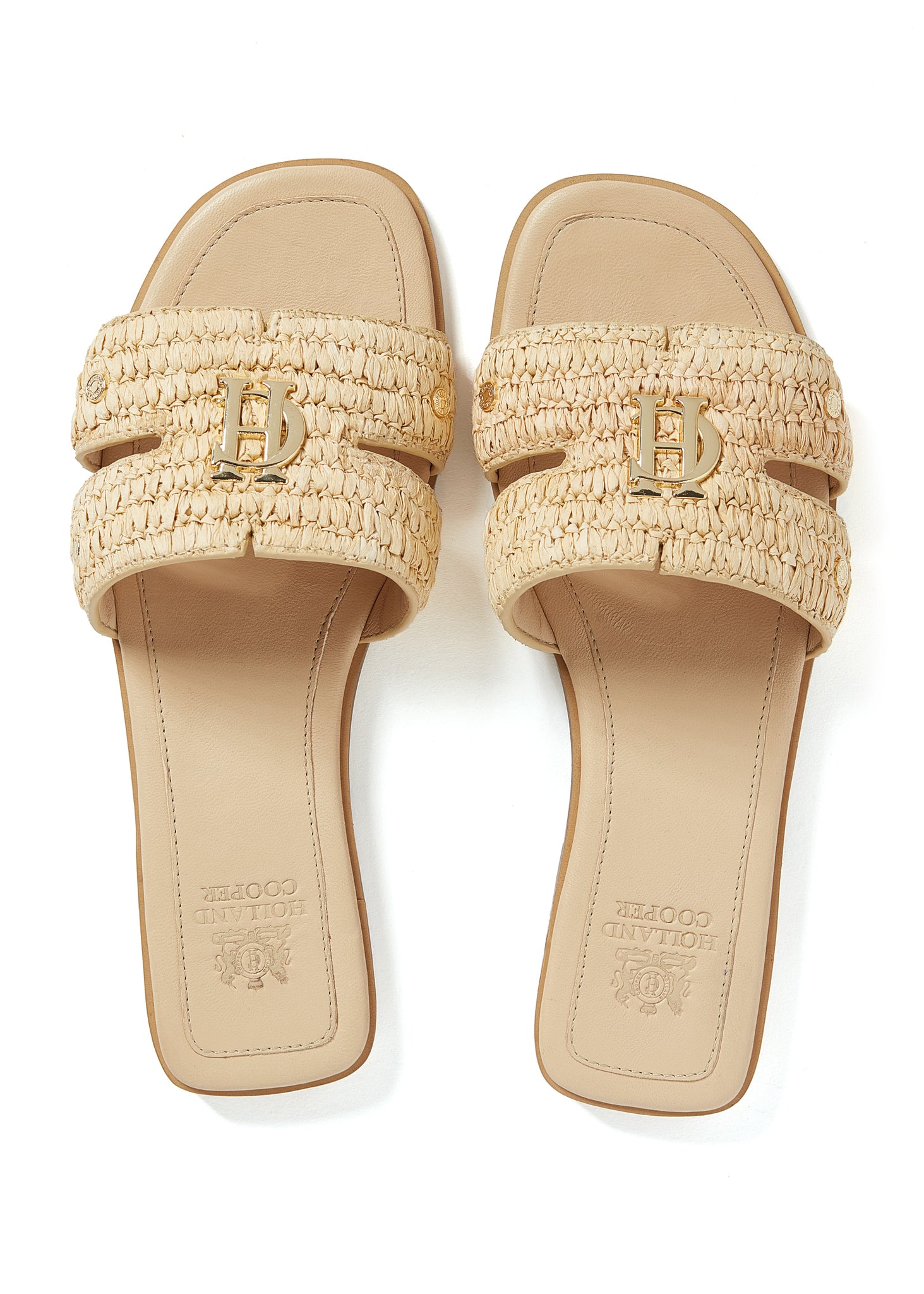 Monogram Slides (Natural Straw)