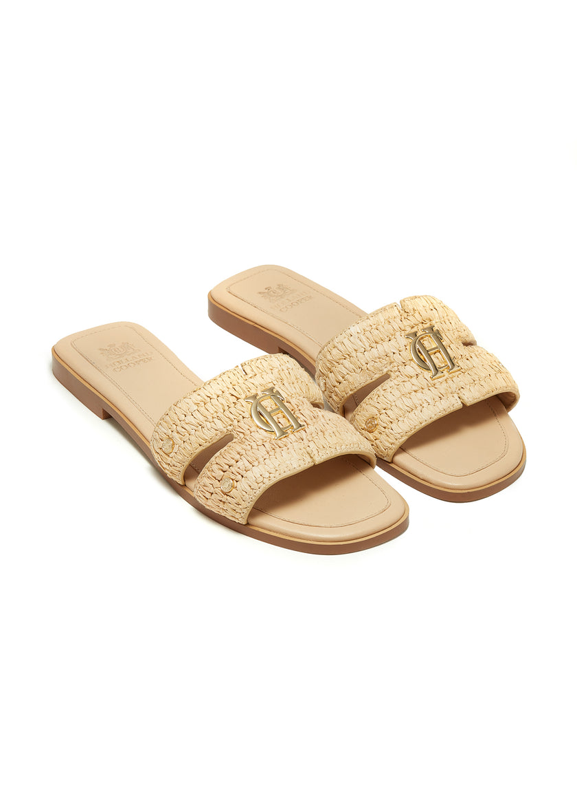 Monogram Slides (Natural Straw)