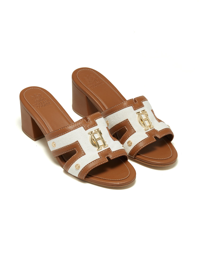 Monogram Mule (Tan Canvas)