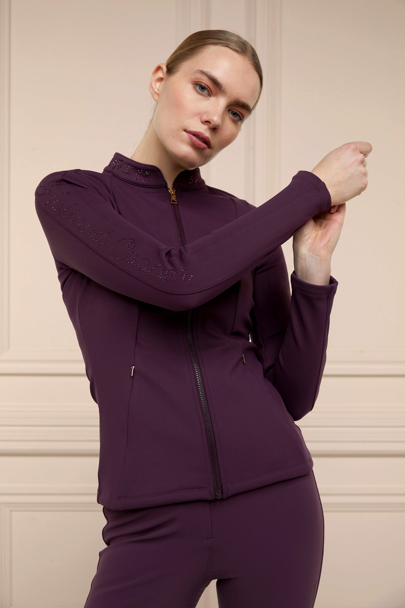 Crystal Zip Sweat (Aubergine)