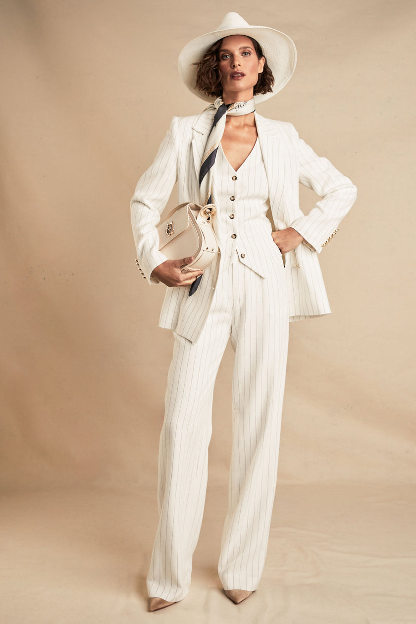 The Oyster Linen Pinstripe Suit