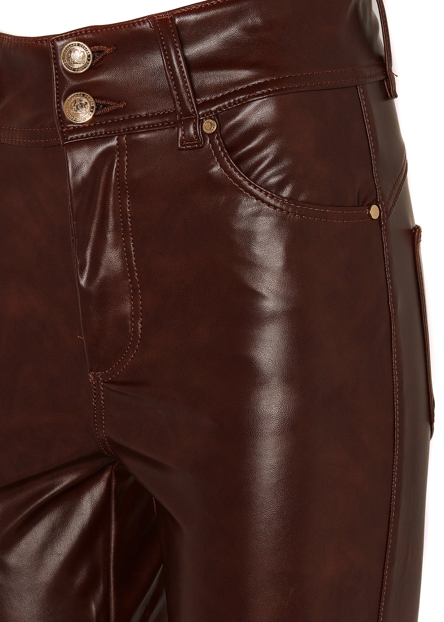 Faux Leather Skinny Jean (Burnished Tan)