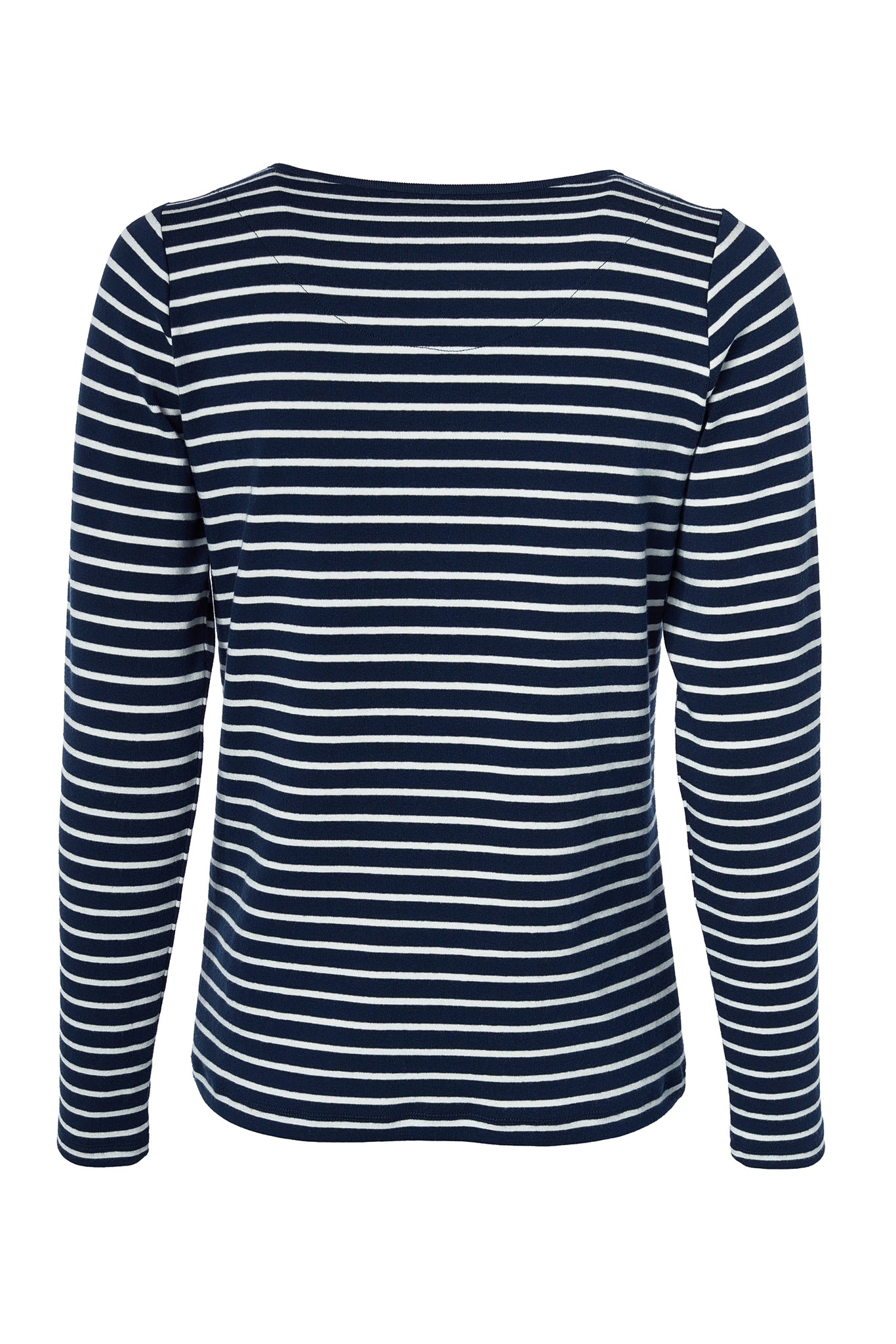 Padstow Long Sleeve Crew Neck Tee (Ink Navy Natural Stripe)