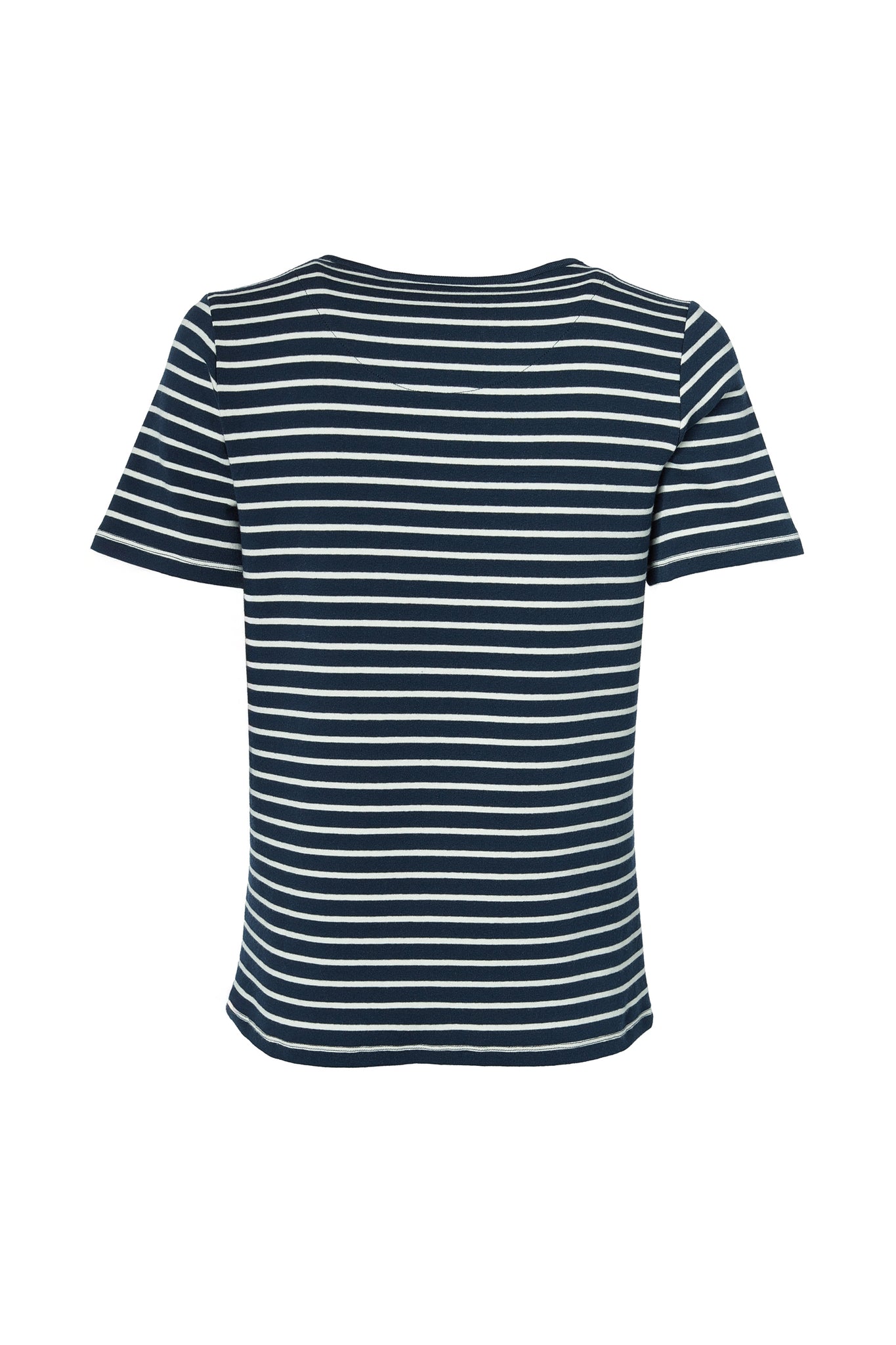 Padstow Crew Neck Tee (Ink Navy Natural Stripe)