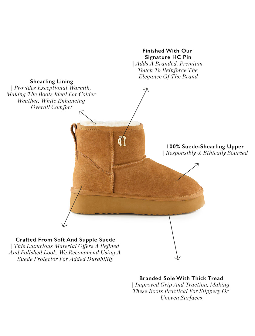 Shearling Platform Boot (Tan)