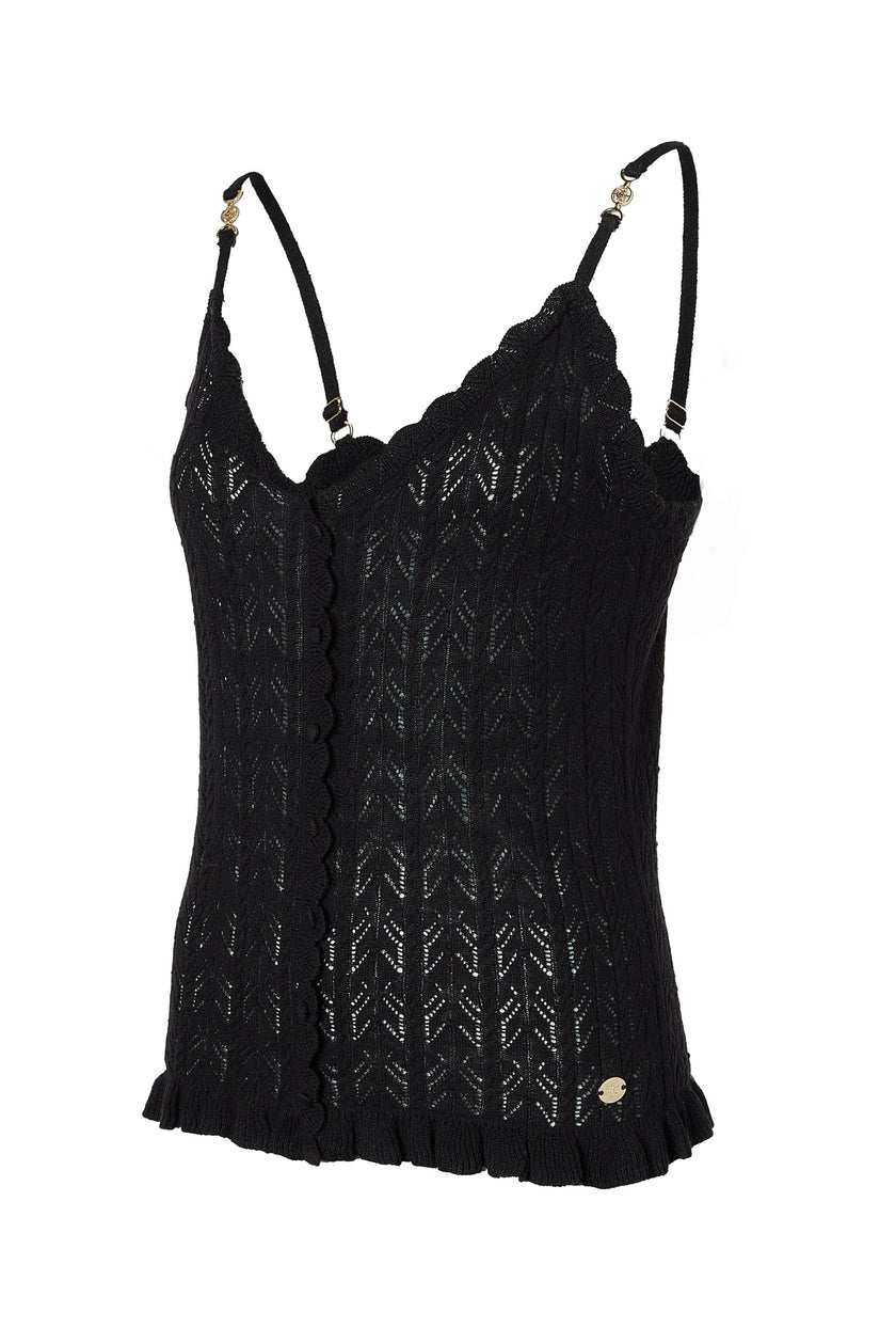 Pointelle Cami (Black)