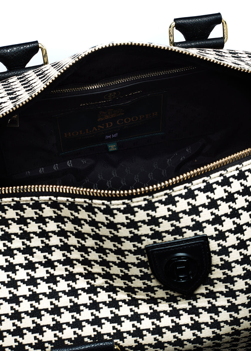 Regency Holdall (Ecru Houndstooth)