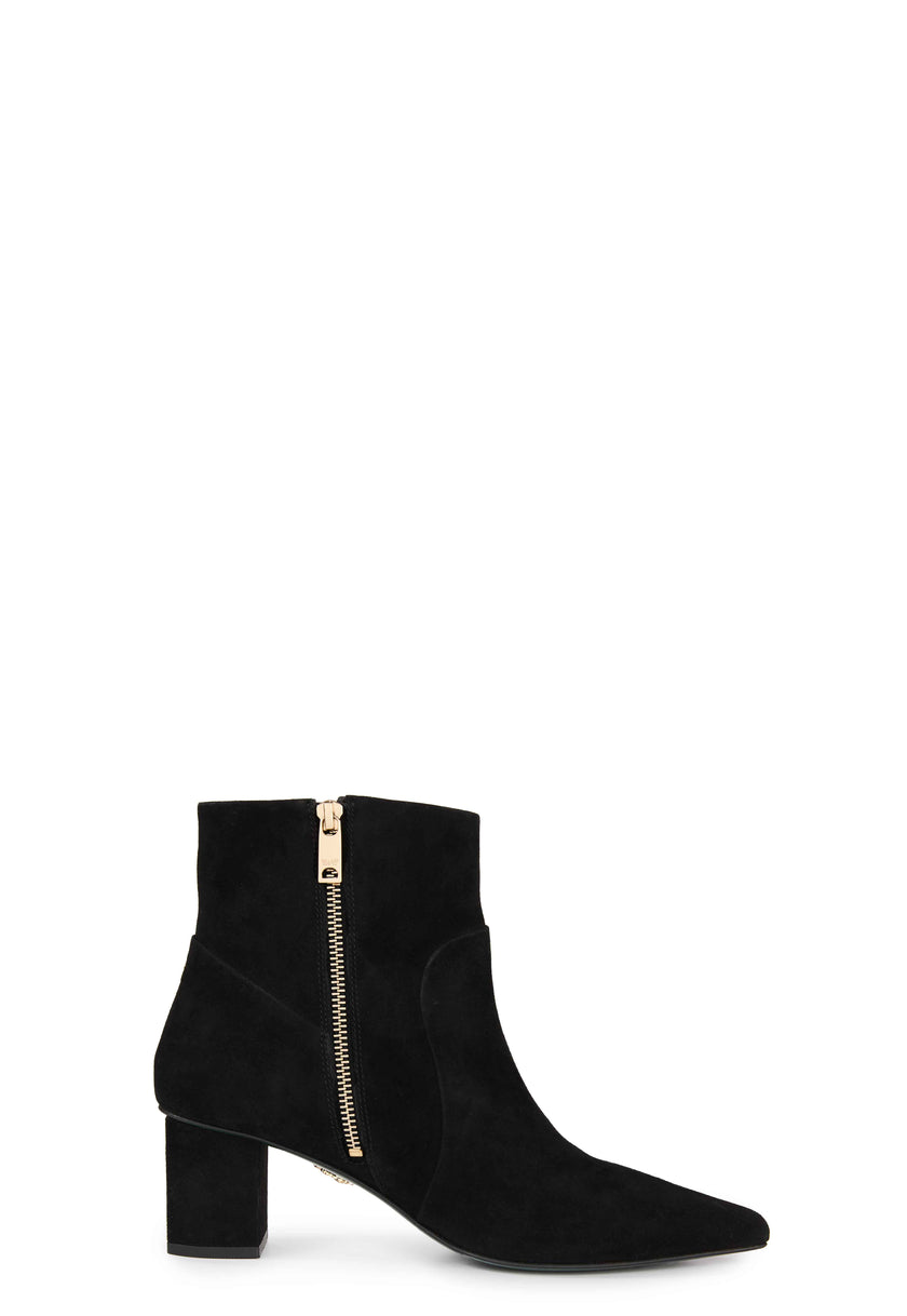 Regency Mid Heel Boot (Black Suede)