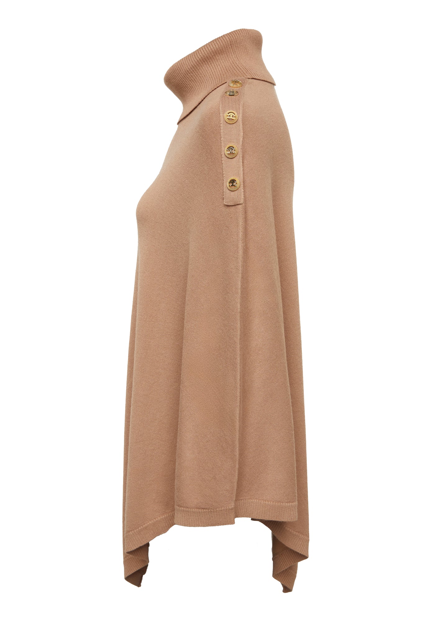 Roll Neck Cape (Camel)