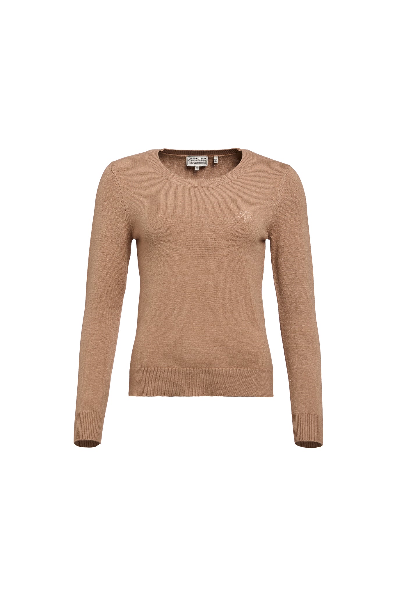 Sarah Crew Neck Knit (Dark Camel)