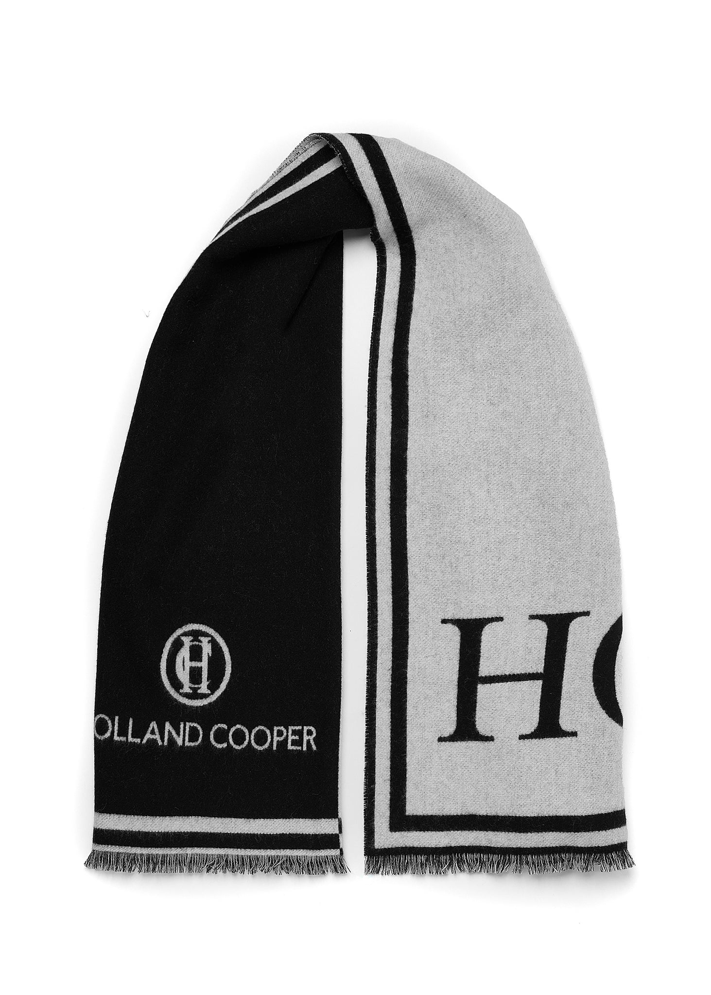 Regency Monogram Scarf (Black White)