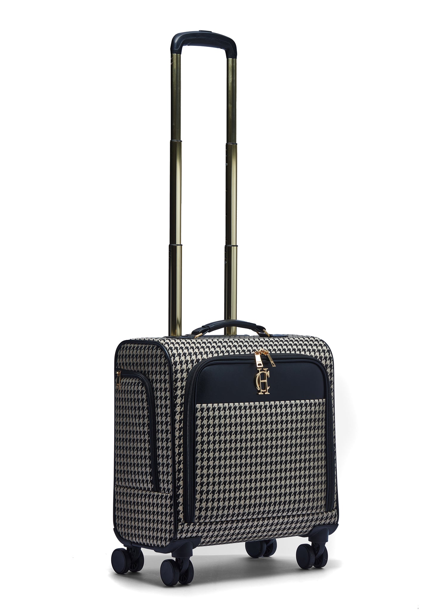 Knightsbridge Small Suitcase (Ecru Houndstooth)