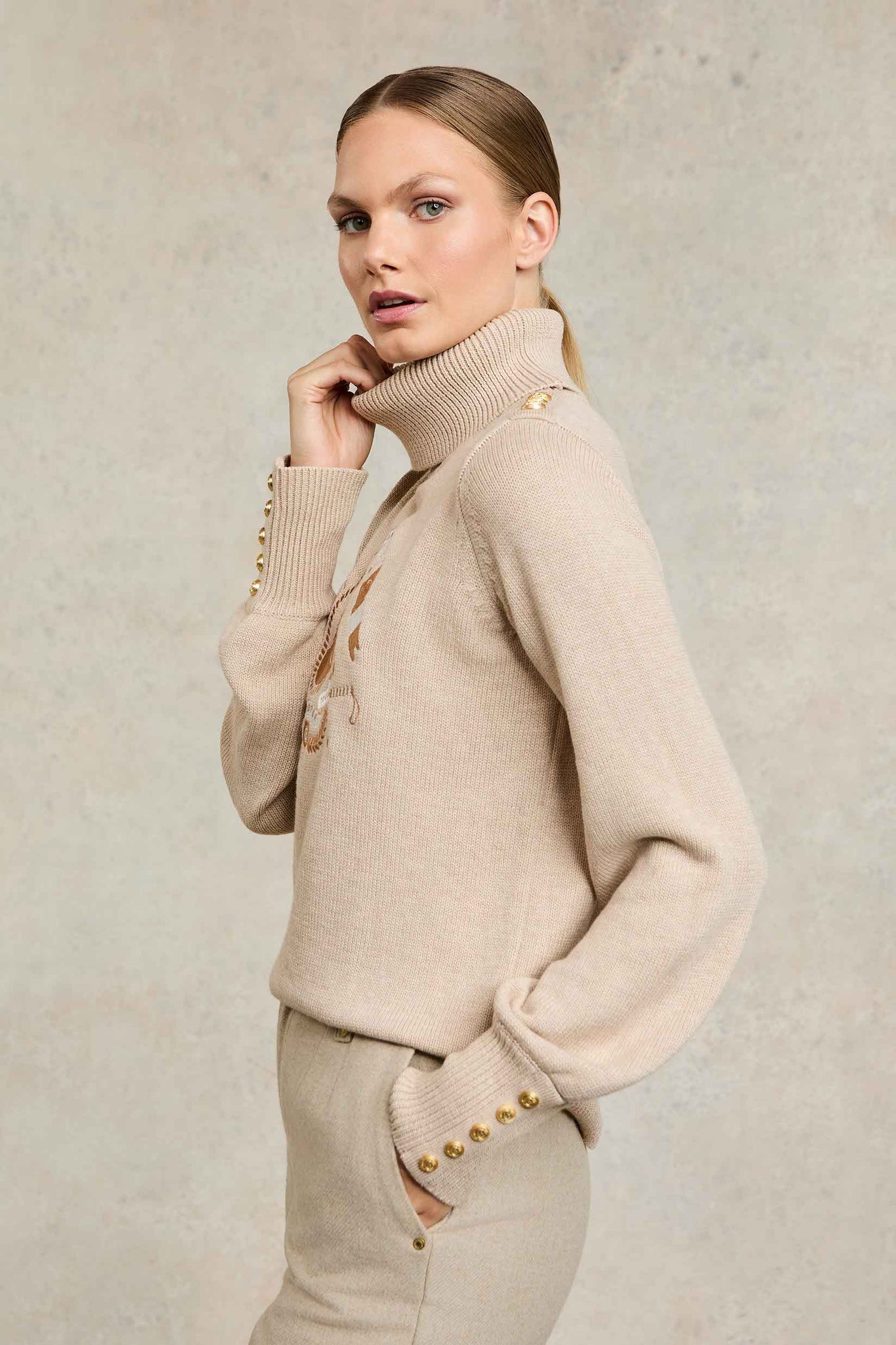 Tour Roll Neck Knit (Camel)