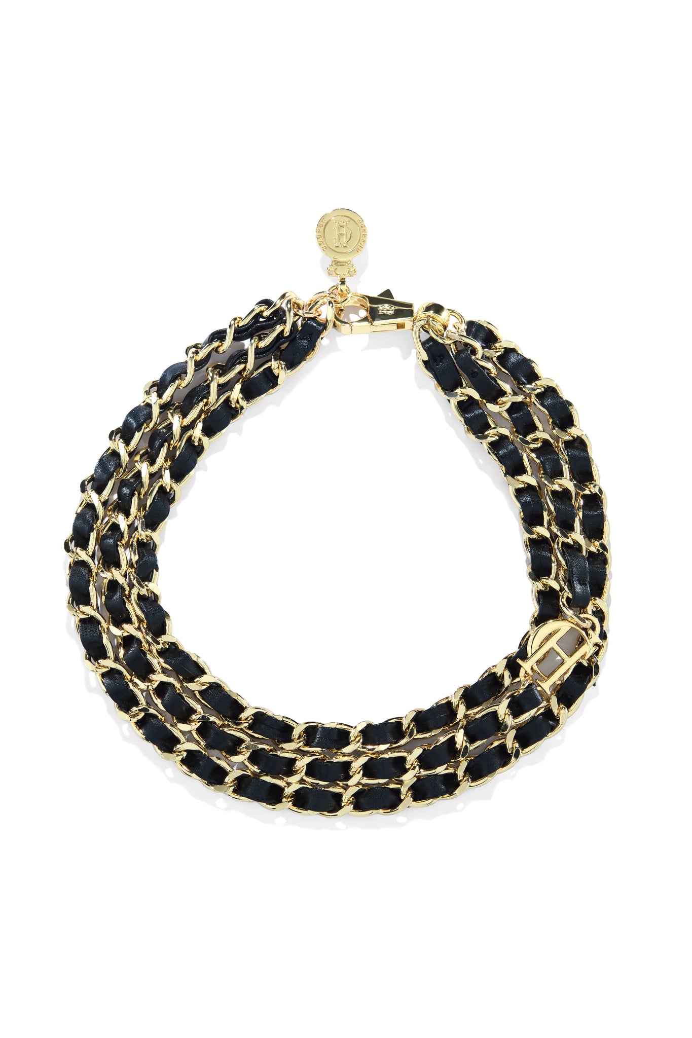 Triple Chain Necklace (Black Gold)