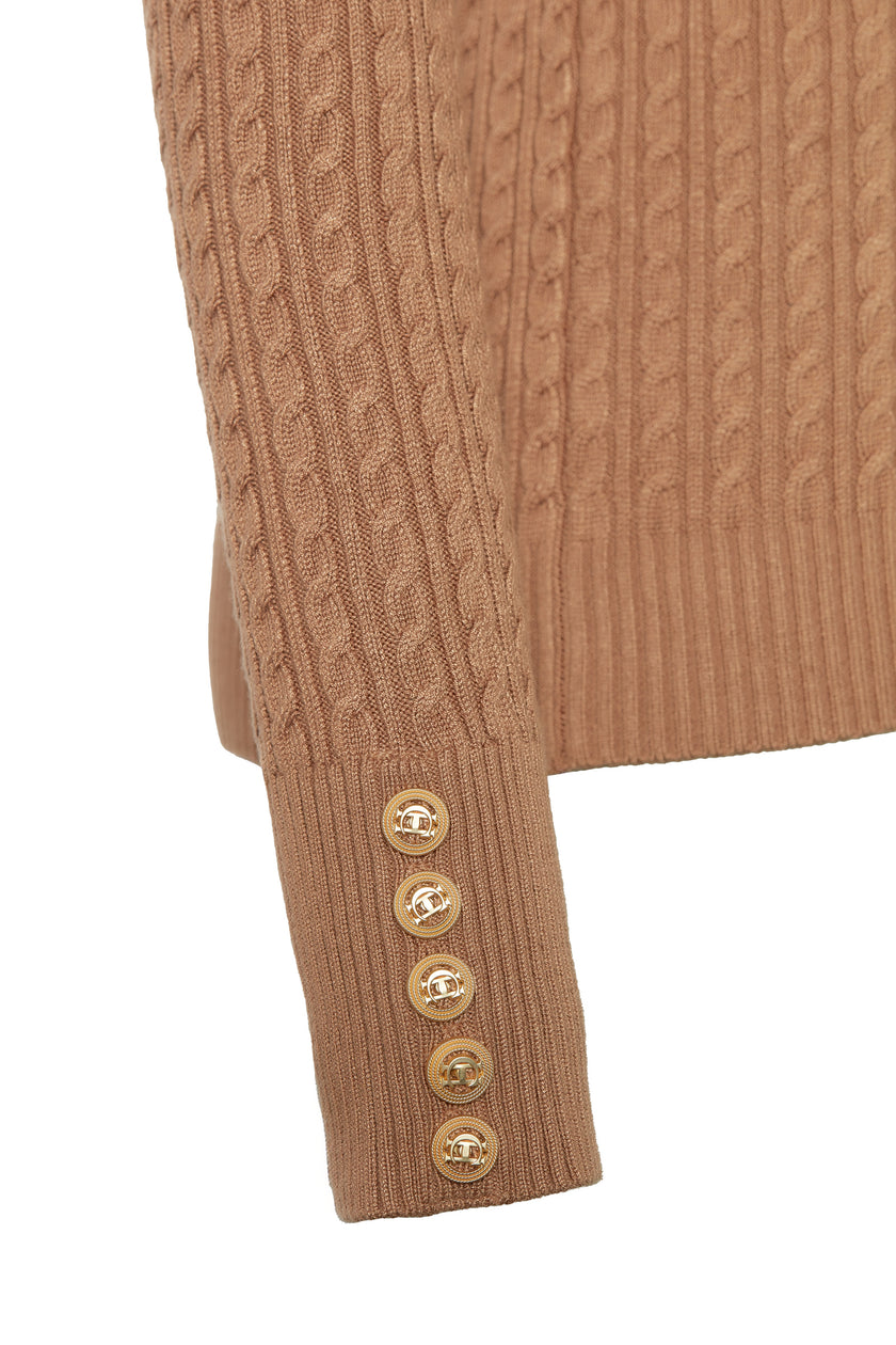 Zoe Knit (Dark Camel Marl)