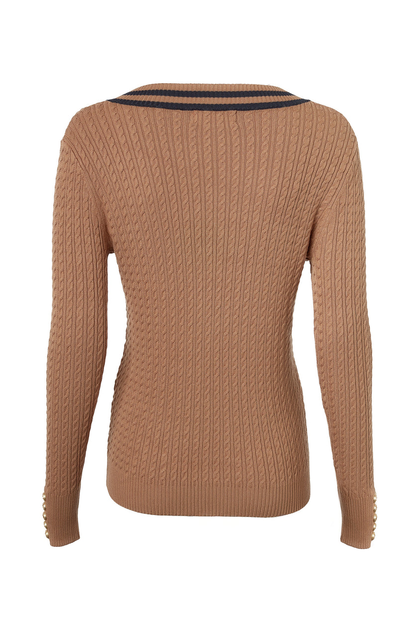 Zoe Knit (Dark Camel Marl)