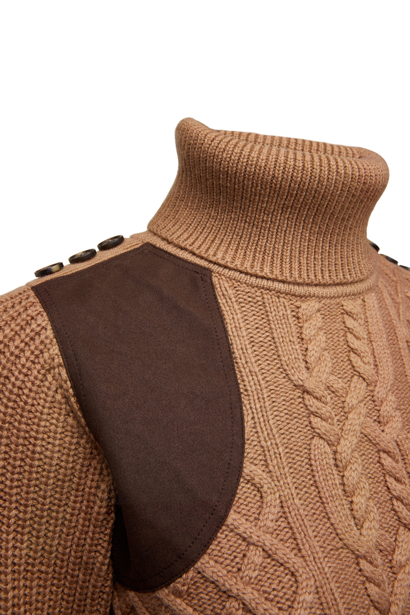 Country Roll Neck Knit (Caramel)