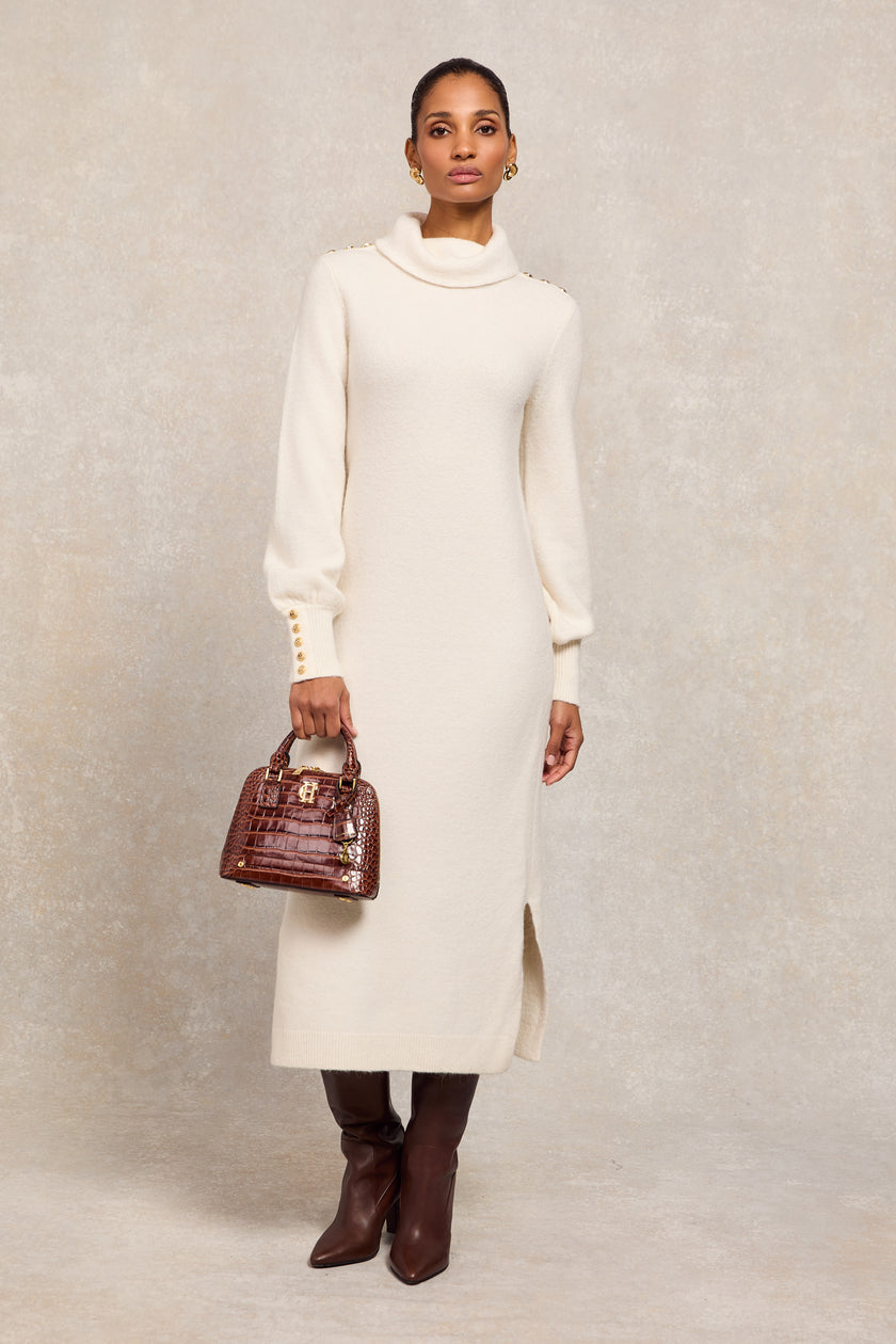 Berkeley Roll Neck Dress (Natural)